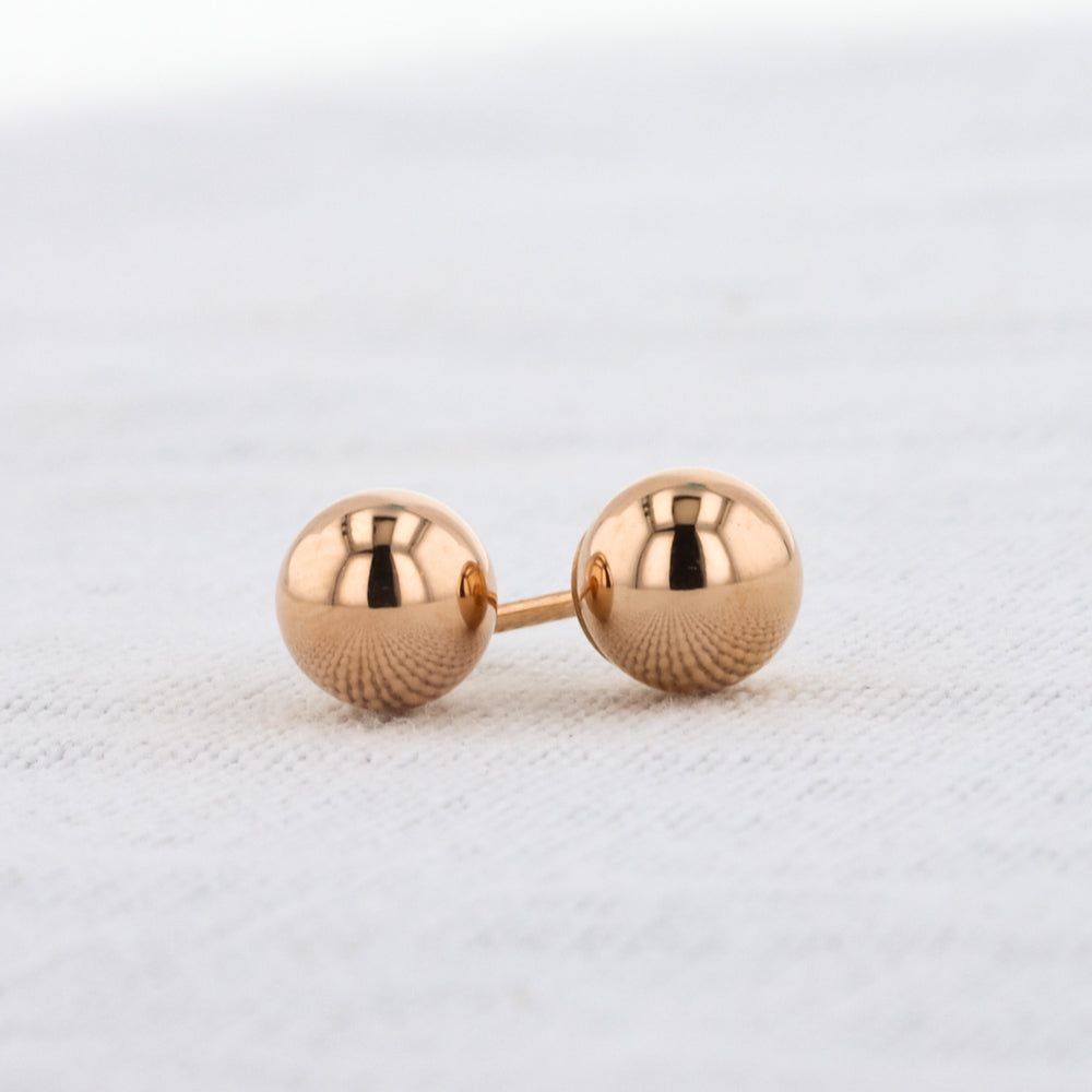 Ball Stud Earrings In Rose Gold