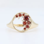 Load image into Gallery viewer, Garnet and Diamond Ring, 0.50cttw Garnet with 0.04cttw Diamonds in 14K Yellow Gold