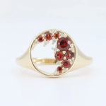 Load image into Gallery viewer, Garnet and Diamond Ring, 0.50cttw Garnet with 0.04cttw Diamonds in 14K Yellow Gold - Kizer Cummings Jewelers