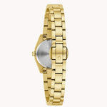 Load image into Gallery viewer, Women's gold stainless steel wristwatch with a sleek hexagonal case and elegant bracelet band.
