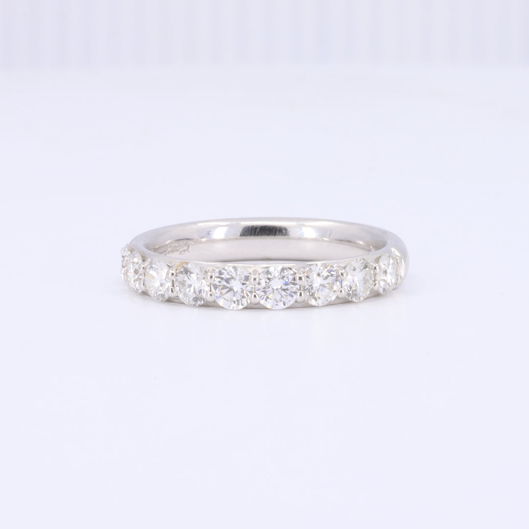 Shared-Prong Diamond Wedding Band in White Gold - 1.02cttw