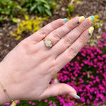Load image into Gallery viewer, Three Stone Elongated Cushion Diamond Engagement Ring with Claw Prongs