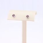 Load image into Gallery viewer, Lab-Grown Alexandrite Stud Earrings in White Gold