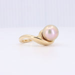 Load image into Gallery viewer, Freshwater Pearl Ring, Fancy Metallic Rose Pearl in 14K Yellow Gold