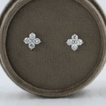 Load image into Gallery viewer, Diamond Clover Studs in White Gold
