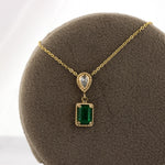 Load image into Gallery viewer, Emerald and Diamond Pendant in 14K Yellow Gold
