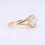 Load image into Gallery viewer, Lab-Grown Diamond Split Shank Ring, 2.08ct Lab-Grown Diamond with 0.06ct Under Halo in 14K Yellow Gold - Kizer Cummings Jewelers