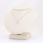 Load image into Gallery viewer, Silver necklace with a heart-shaped crystal pendant, elegant and perfect for special occasions.