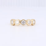 Load image into Gallery viewer, Five Stone Diamond Bezel Anniversary Band in Yellow Gold - 1.00cttw