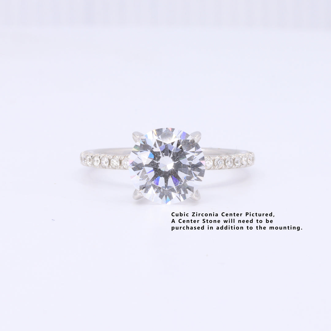 SEMI-MOUNT Diamond Band Engagement Ring in White Gold