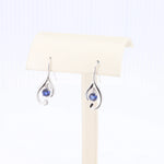 Load image into Gallery viewer, Blue Sapphire Drop Earrings, 0.94cttw in 14K White Gold - Kizer Cummings Jewelers
