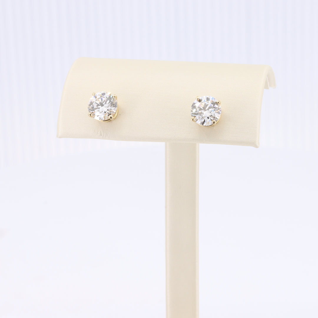Lab Grown Diamond Studs in Yellow Gold - 4.16cttw