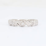 Load image into Gallery viewer, Wavy Bezel Set Diamond Band, 0.10cttw in 14K White Gold - Kizer Cummings Jewelers