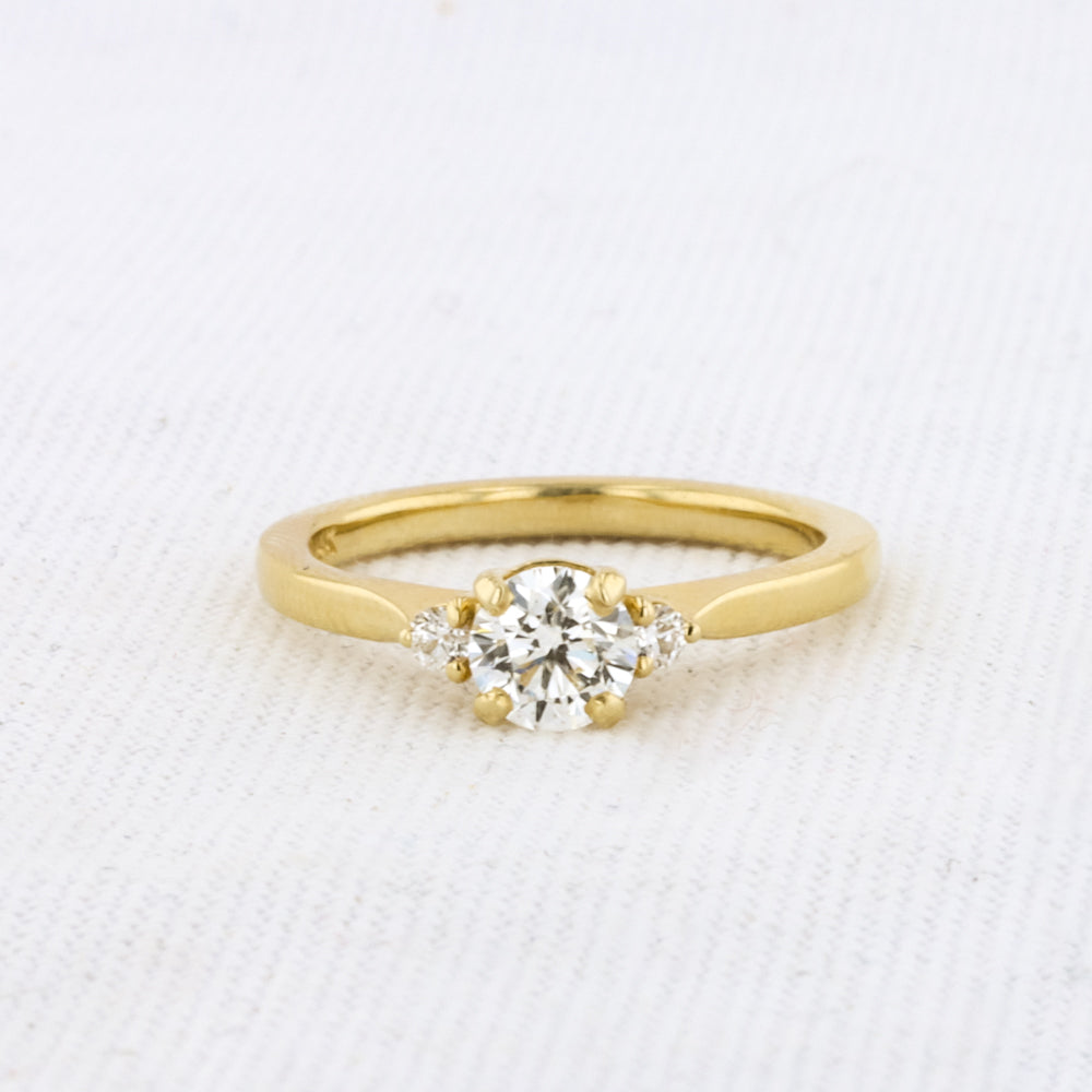 Briar Three Stone Ring in Yellow Gold
