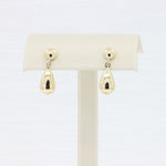 Load image into Gallery viewer, Teardrop and Button Post Earrings in 10K Yellow Gold