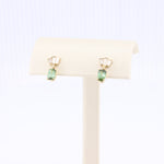 Load image into Gallery viewer, Art Deco Diamond Baguette with Tourmaline Drop Earrings in Yellow Gold
