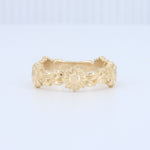 Load image into Gallery viewer, Sculpted Sunflower Vine Band in Yellow Gold