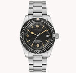Load image into Gallery viewer, Men's Caravelle stainless steel dive watch with black dial, silver accents, and automatic movement, water-resistant to 666 feet.