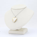 Load image into Gallery viewer, Floral Embossed Heart Locket in Sterling Silver w/ Gold Embelishment