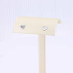 Load image into Gallery viewer, Asymmetrical Heart Stud Earrings in 14K White Gold, 6mm - Kizer Cummings Jewelers