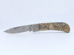 Load image into Gallery viewer, 3" Lockback Knife- Dinosaur Bone Inlay w/ Damascus Steel Blade