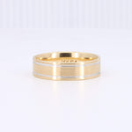 Load image into Gallery viewer, Gold and silver two-tone men's wedding band, sleek and modern design, made of durable stainless steel.