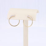 Load image into Gallery viewer, Front to Back Diamond Cluster Hoops in Yellow Gold
