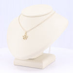Load image into Gallery viewer, Flower Charm in Yellow Gold with Diamond Accent and with Sterling Silver Chain