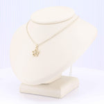 Load image into Gallery viewer, Diamond Flower Pendant, 0.02ct in 14K Yellow Gold, 18 inch Sterling Silver Chain - Kizer Cummings Jewelers