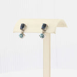 Load image into Gallery viewer, Mixed Blue Drop Earrings, 1.34cttw Tourmaline with 1.31cttw Blue Zircon in 14K White Gold - Kizer Cummings Jewelers