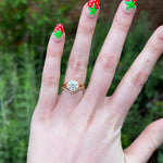 Load image into Gallery viewer, Split Shank with dropped Halo Lab-Grown Diamond Ring in Yellow Gold
