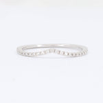 Load image into Gallery viewer, Elegant white gold wavy ring with sparkling diamonds, perfect for stacking or as an engagement band.