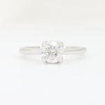 Load image into Gallery viewer, Round Diamond Solitaire Cathedral Engagement Ring, 1.00ct E SI2 Diamond in 14K White Gold