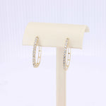 Load image into Gallery viewer, Diamond Oval Hoop Earrings, 0.25cttw in 14K Yellow Gold - Kizer Cummings Jewelers
