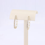Load image into Gallery viewer, Diamond Oval Hoop Earrings in Yellow Gold - 0.25cttw