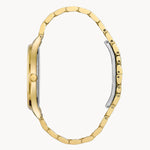 Load image into Gallery viewer, Bulova Classic- Black Round Face w/ Yellow Metal Features and Band