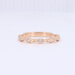 Load image into Gallery viewer, Geometric Diamond Wedding Band Set in 14K Rose Gold