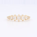 Load image into Gallery viewer, Seven Stone Graduating Oval Diamond Anniversary Ring in Yellow Gold