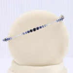 Load image into Gallery viewer, Diamond and Gradient Sapphire Bangle Bracelet in White Gold