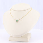 Load image into Gallery viewer, East-West Emerald Necklace in 14K Yellow Gold