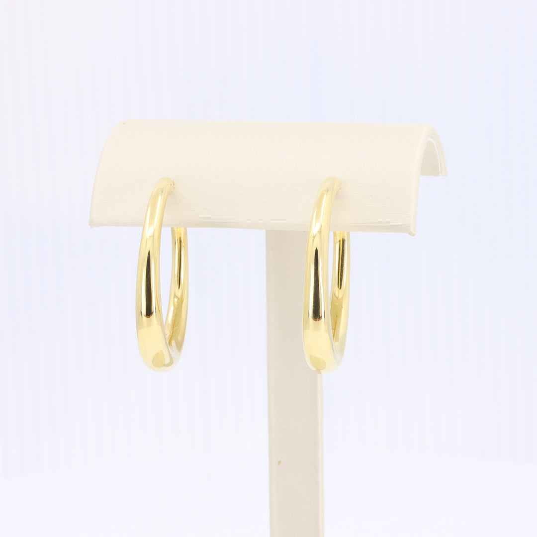 Wide Tapered Statement Tube Hoops in Yellow Gold -30mm