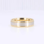 Load image into Gallery viewer, Two Tone Band in 14K Yellow Gold and White Gold, Matte Center, 6mm - Kizer Cummings Jewelers