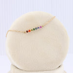 Load image into Gallery viewer, Rainbow Bar Gemstone Bracelet in Yellow Gold