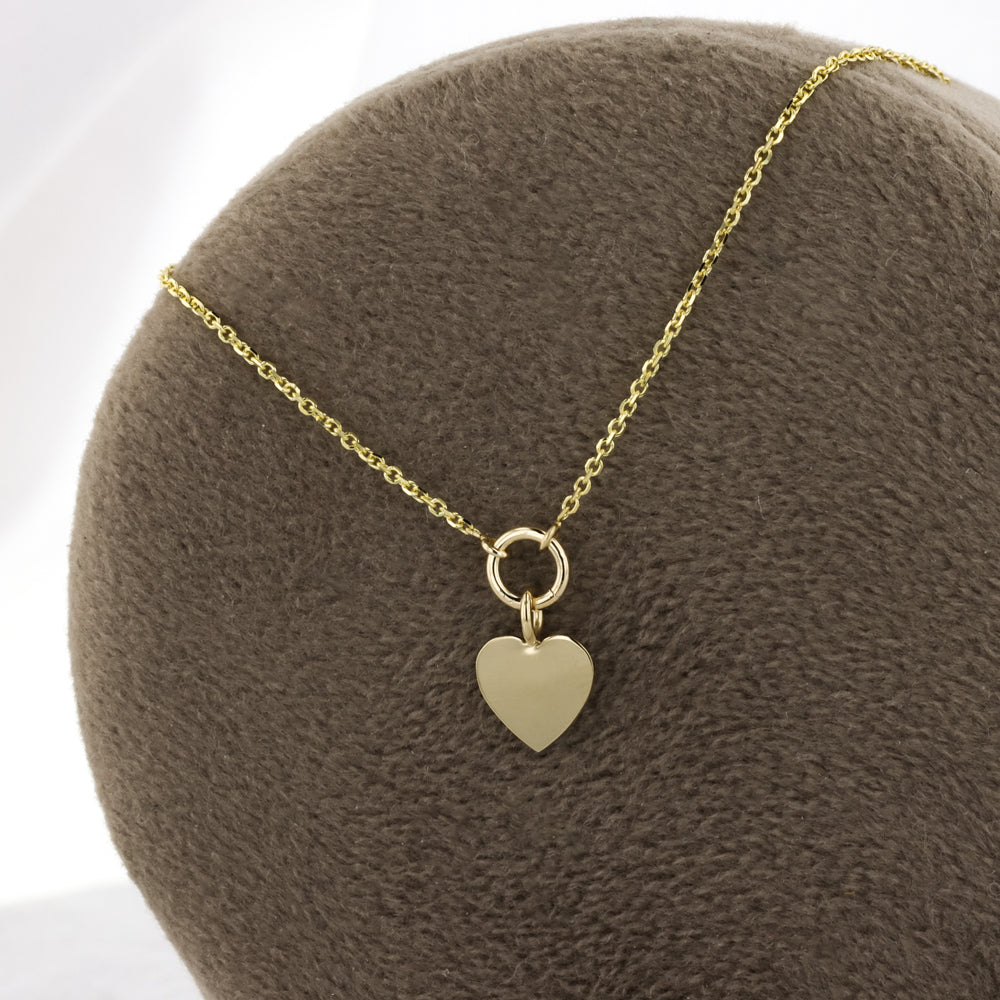 Heart Dangle Necklace in Yellow Gold
