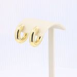 Load image into Gallery viewer, Yellow Gold Statement Hoop Oval Earrings