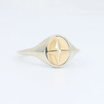 Load image into Gallery viewer, Star Signet Ring in Sterling Silver and 14KT Yellow Gold - Kizer Cummings Jewelers