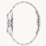 Load image into Gallery viewer, Silver stainless steel watch with a sleek design and polished finish, featuring a round case and linked bracelet.