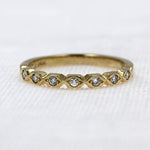 Load image into Gallery viewer, Hexagonal Shaped Geometric Diamond Band in Yellow Gold - 0.11cttw
