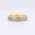 Load image into Gallery viewer, Men's two-tone ring featuring a brushed silver center and polished gold edges, crafted from durable stainless steel.