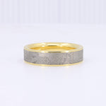 Load image into Gallery viewer, Men's two-tone ring featuring a brushed silver center and polished gold edges, crafted from durable stainless steel.